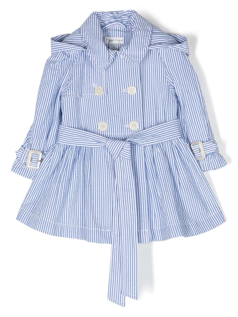 POLO RALPH LAUREN KIDS stripe-pattern belted trench coat - Blue von POLO RALPH LAUREN KIDS