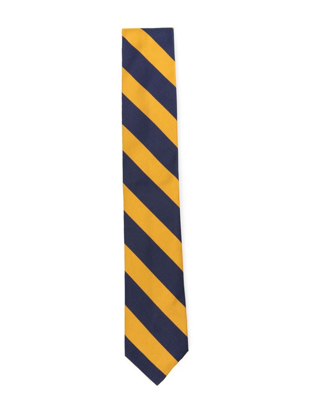 Ralph Lauren Kids stripe-print silk tie - Blue von Ralph Lauren Kids