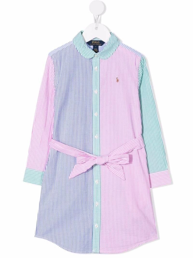 POLO RALPH LAUREN KIDS striped colour-block shirt dress - Pink von POLO RALPH LAUREN KIDS