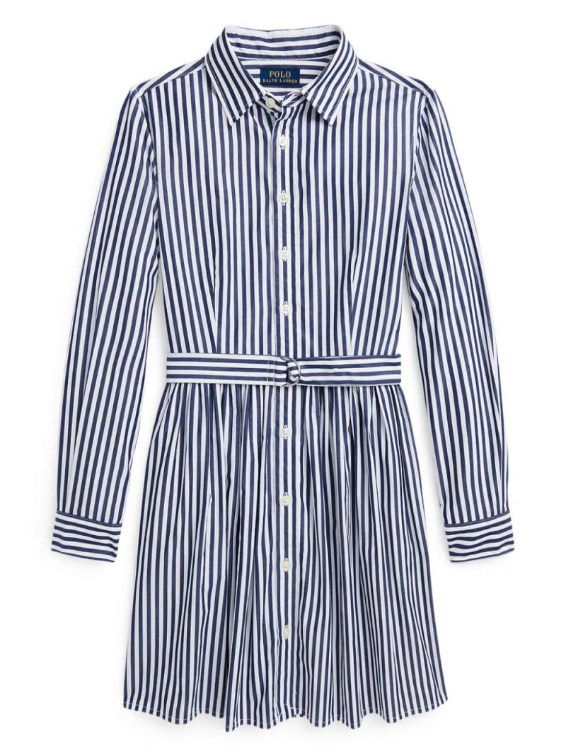 POLO RALPH LAUREN KIDS striped cotton shirt dress - Blue von POLO RALPH LAUREN KIDS