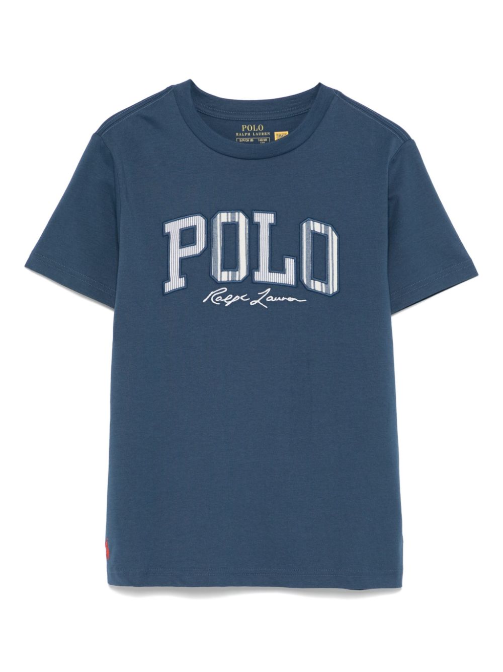 Ralph Lauren Kids striped-logo T-shirt - Blue von Ralph Lauren Kids