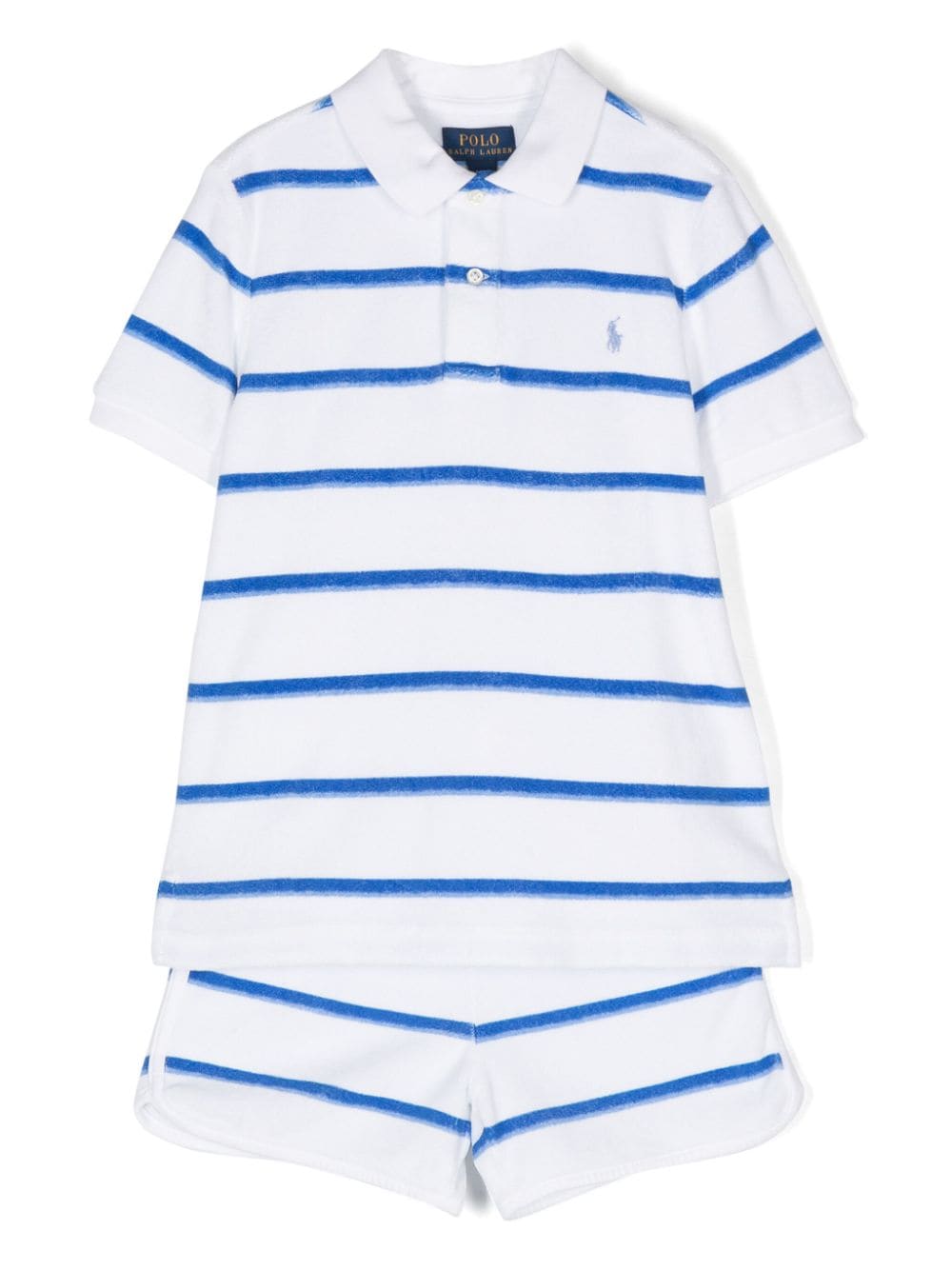 POLO RALPH LAUREN KIDS striped terry-cloth shorts set - White von POLO RALPH LAUREN KIDS