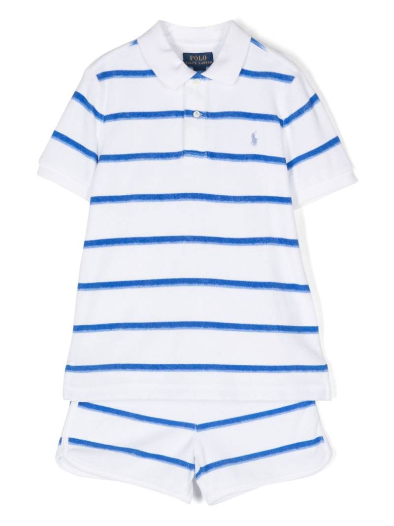 Ralph Lauren Kids striped terry-cloth shorts set - White von Ralph Lauren Kids