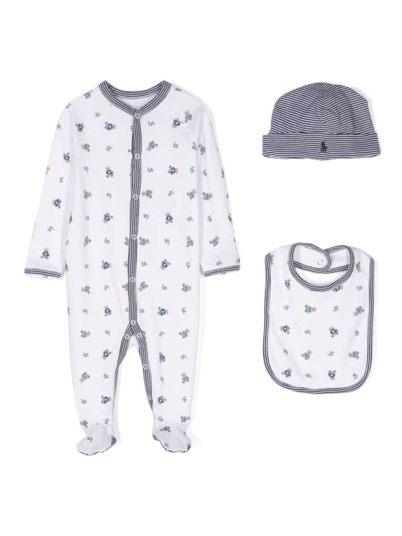 Ralph Lauren Kids teddy bear-print cotton babywear set - White von Ralph Lauren Kids