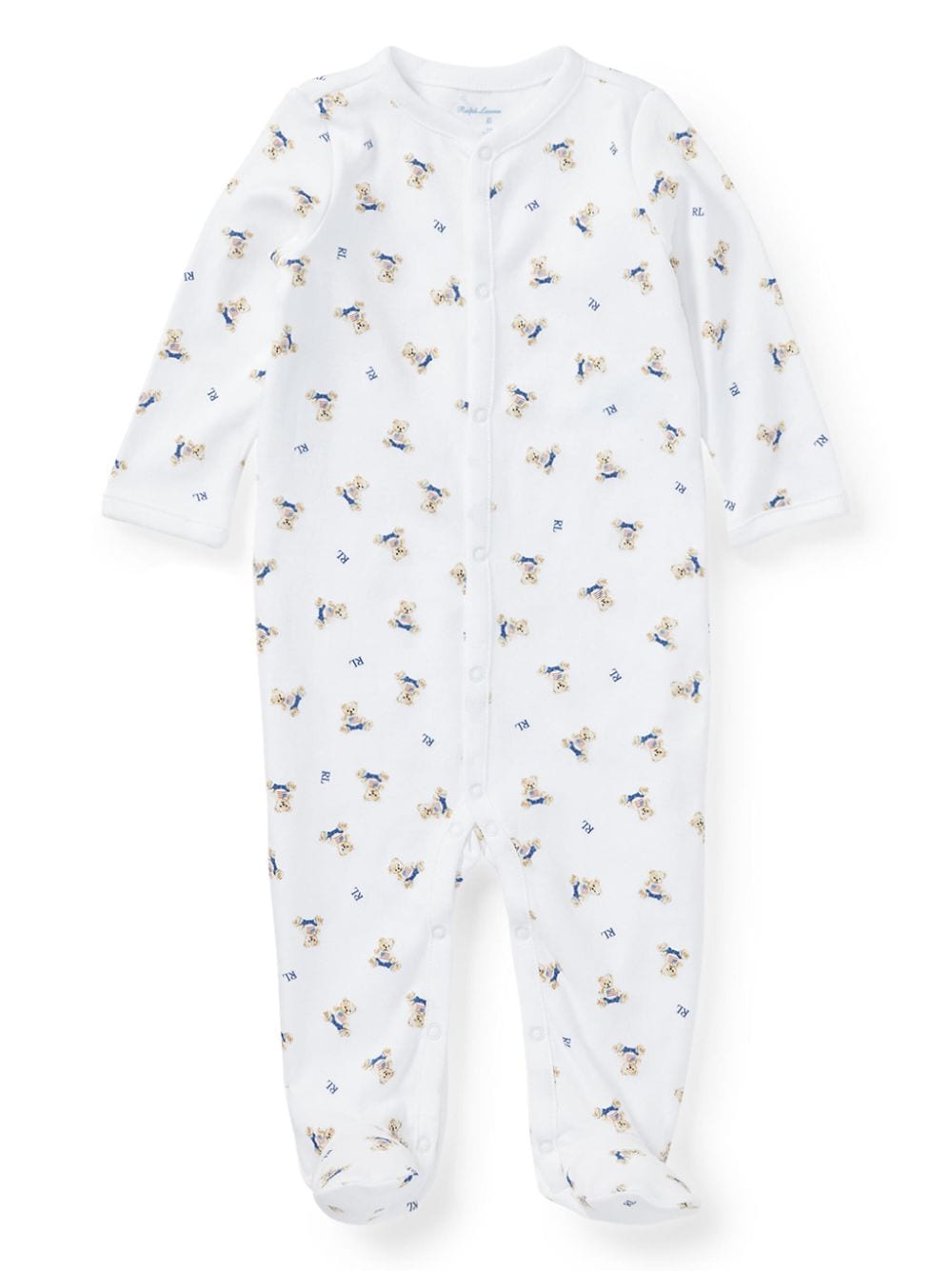 POLO RALPH LAUREN KIDS Polo Bear-print cotton pajamas - White von POLO RALPH LAUREN KIDS