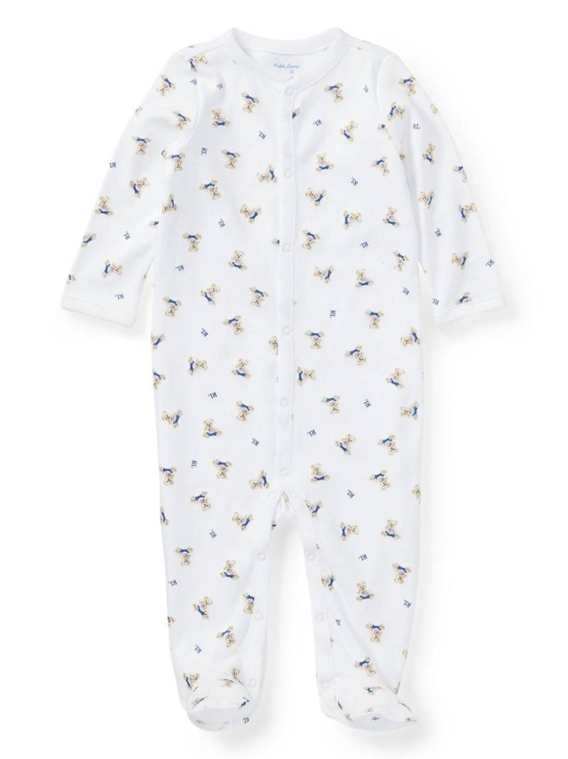 POLO RALPH LAUREN KIDS Polo Bear-print cotton pajamas - White von POLO RALPH LAUREN KIDS