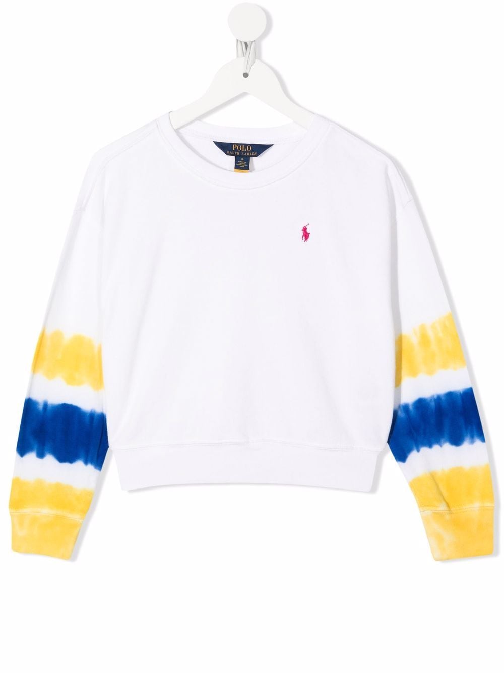 POLO RALPH LAUREN KIDS tie-dye crop sweatshirt - White von POLO RALPH LAUREN KIDS