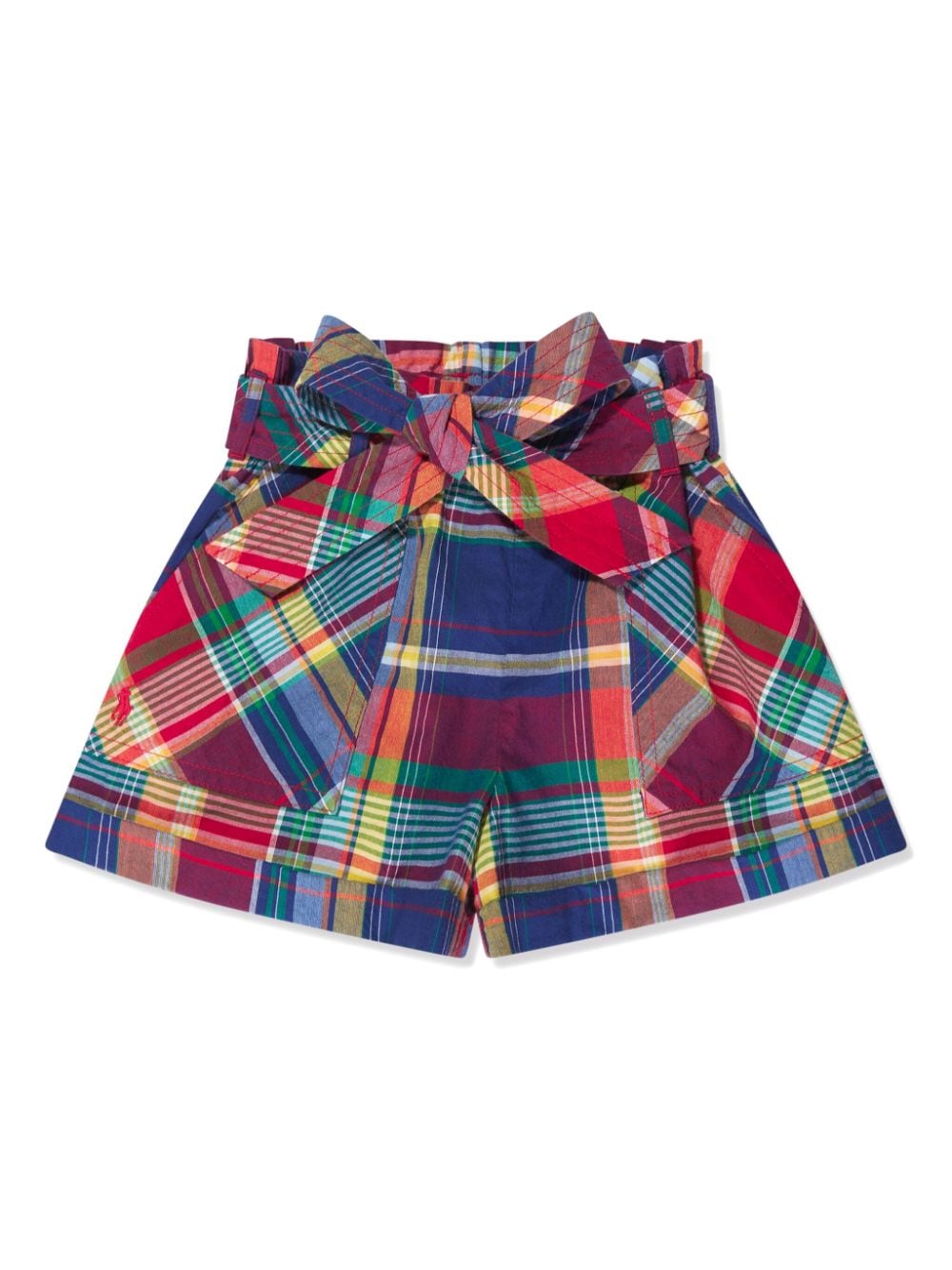 Ralph Lauren Kids tie-waist cotton Madras shorts - Blue von Ralph Lauren Kids