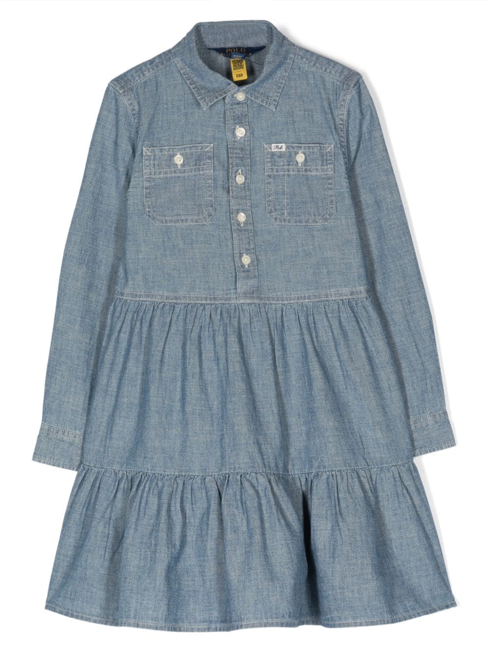 POLO RALPH LAUREN KIDS tiered denim shirtdress - Blue von POLO RALPH LAUREN KIDS