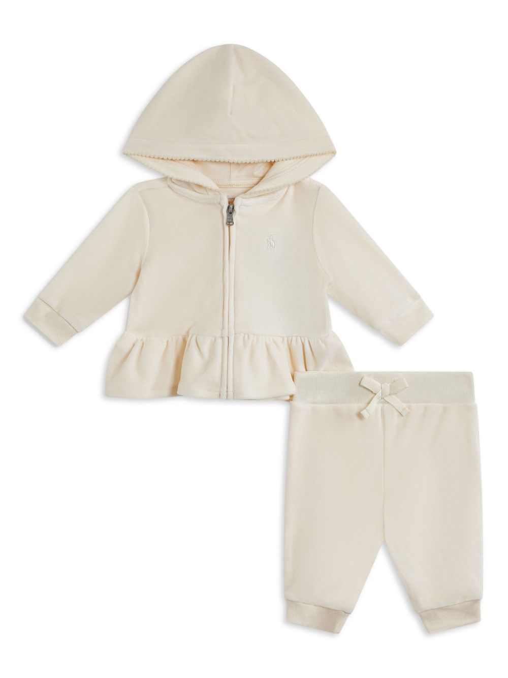 POLO RALPH LAUREN KIDS velvet tracksuit set - Neutrals von POLO RALPH LAUREN KIDS