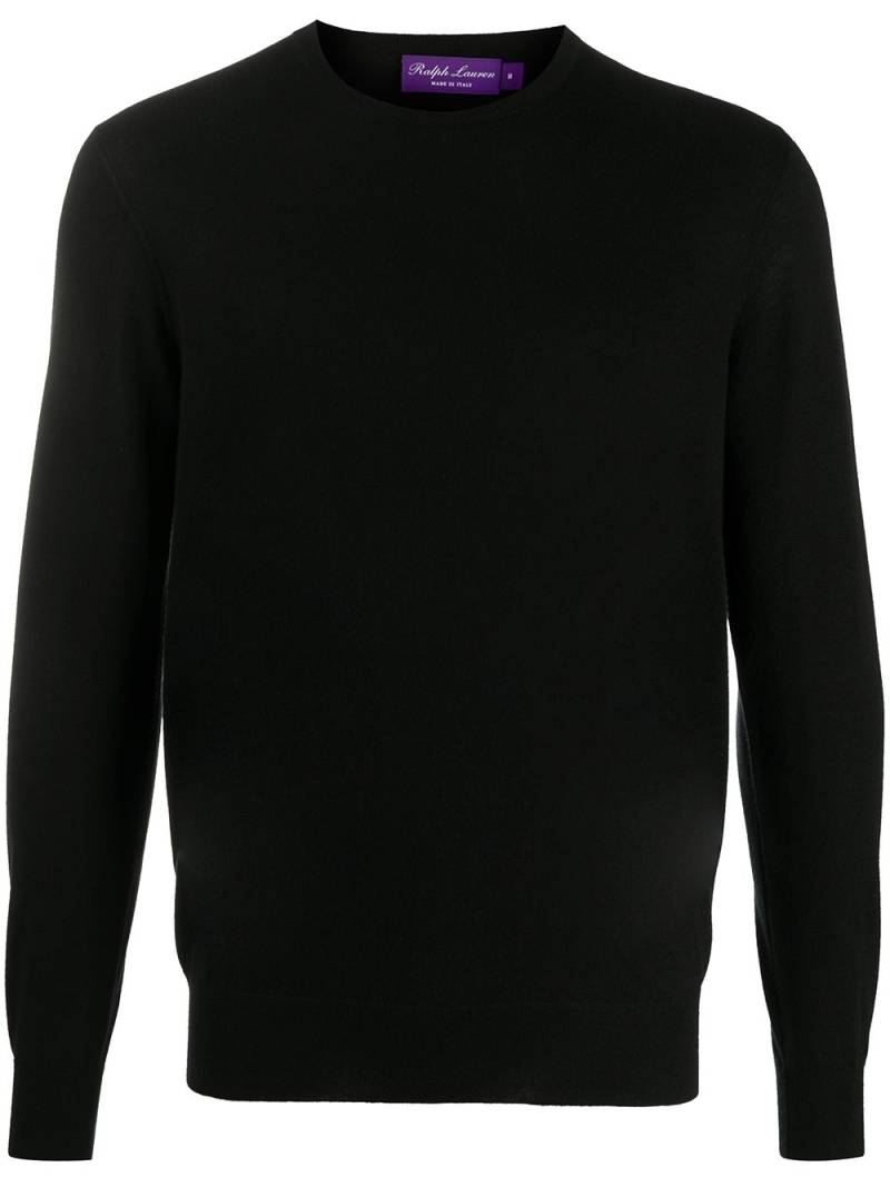 Ralph Lauren Purple Label 14GG CASHMERE JRSY-CN PO-LONG SLEEVE-SWEATER - Black von Ralph Lauren Purple Label