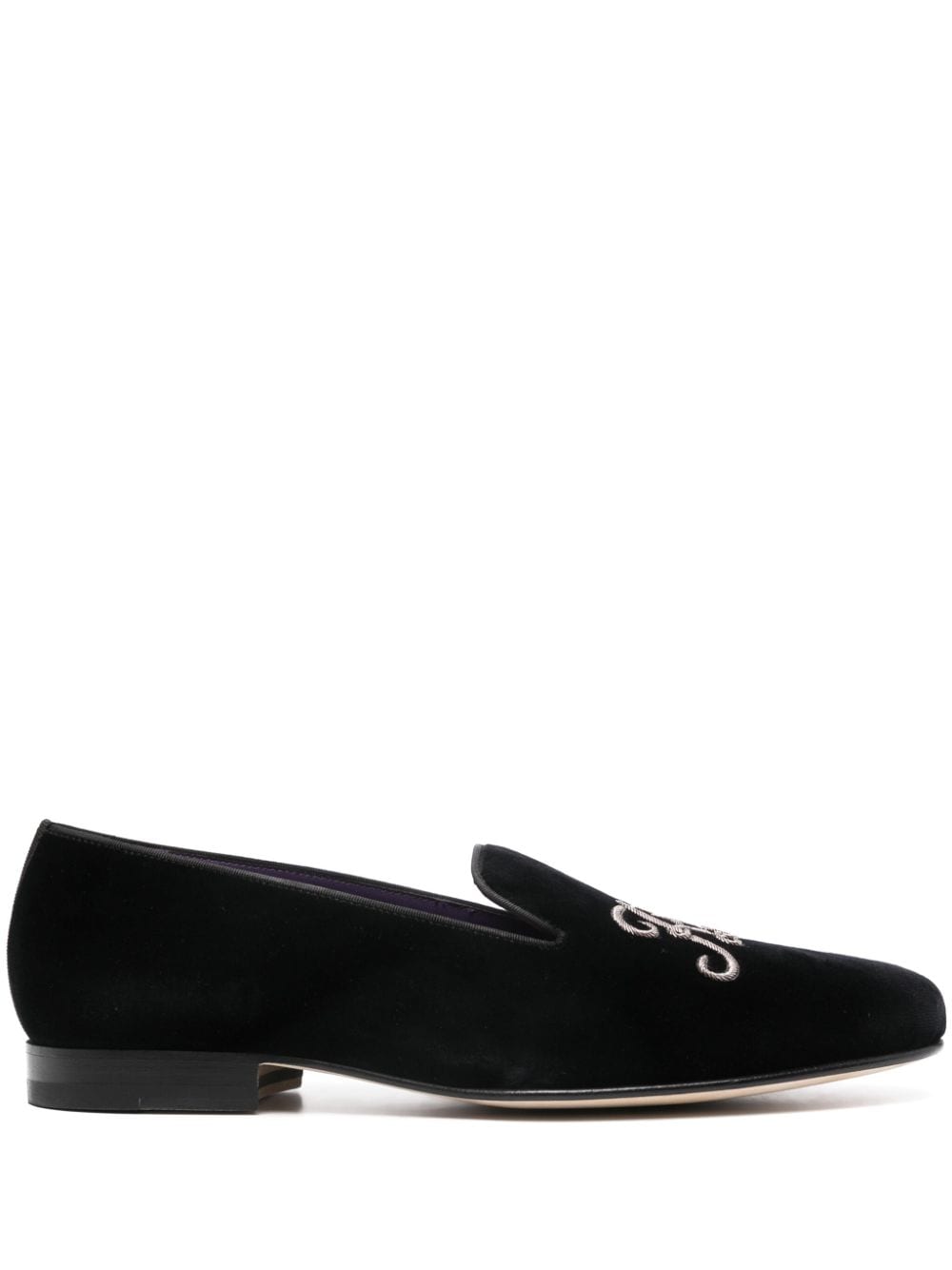 Ralph Lauren Purple Label Alonzo velvet slippers - Black von Ralph Lauren Purple Label