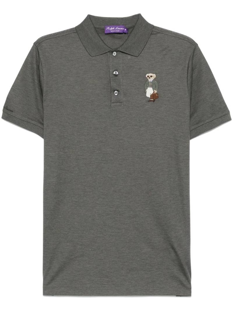 Ralph Lauren Purple Label Polo Bear-embroidered polo shirt - Grey von Ralph Lauren Purple Label