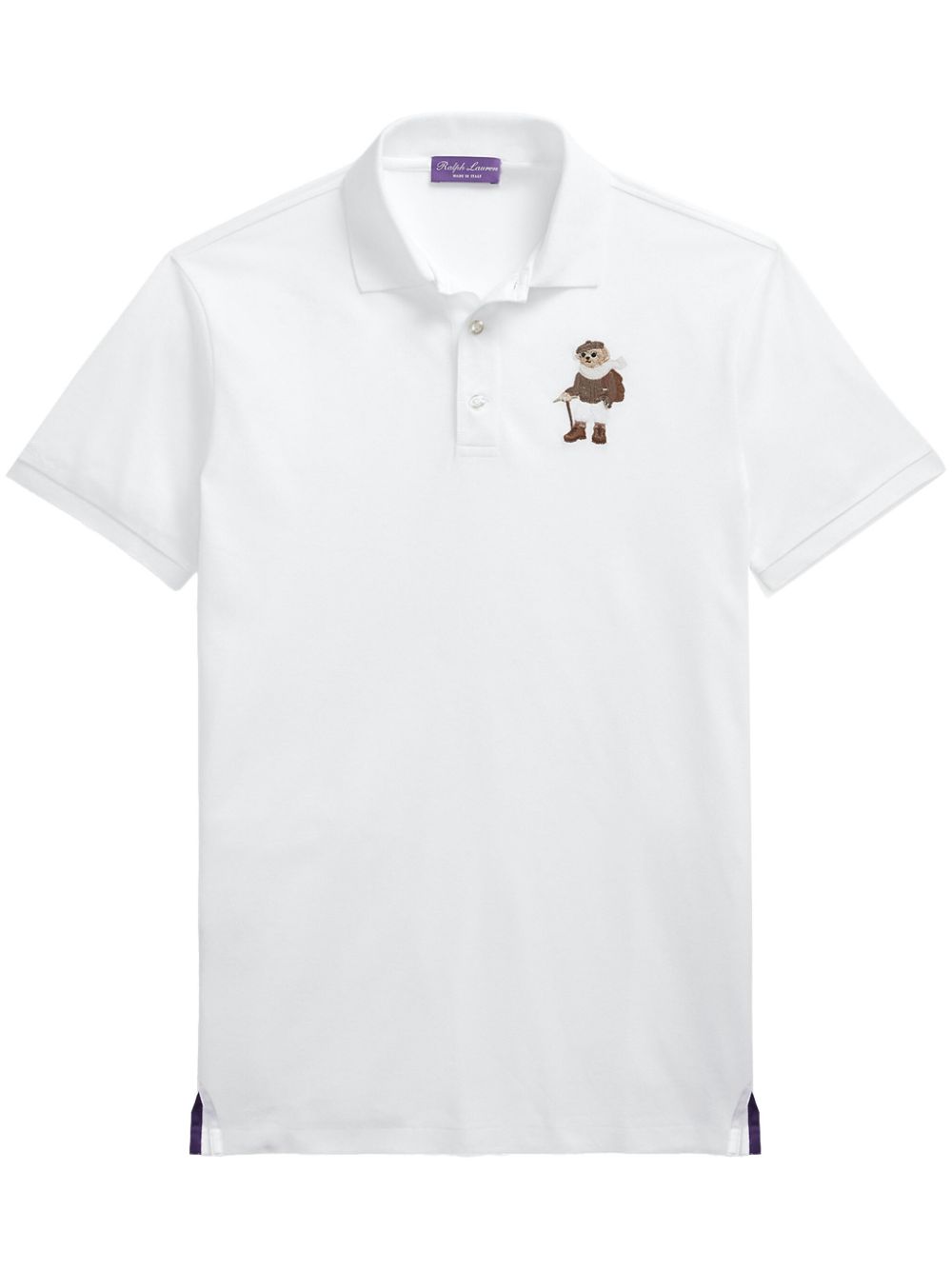 Ralph Lauren Purple Label Polo-Bear slim-cut polo shirt - White von Ralph Lauren Purple Label