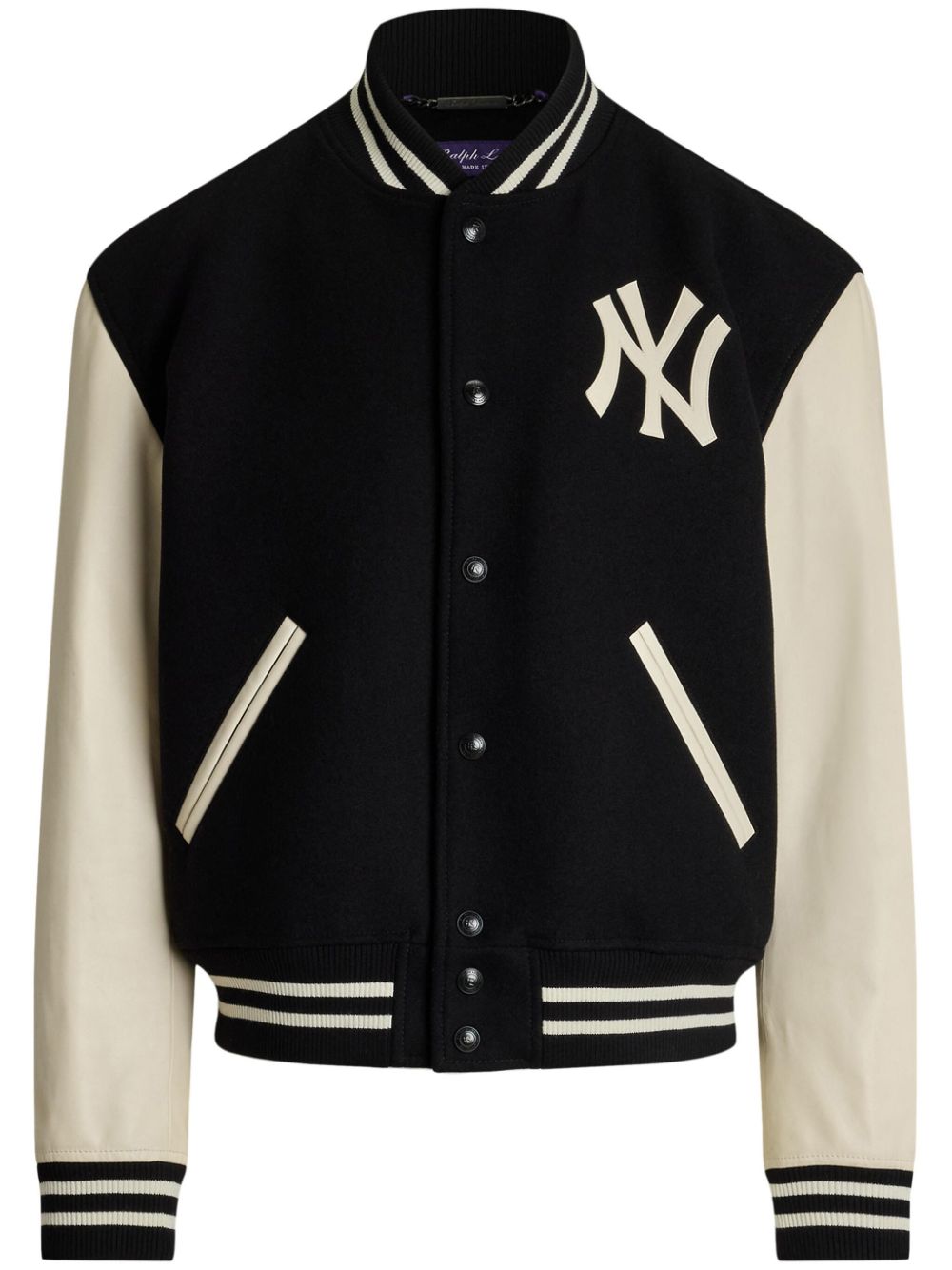 Ralph Lauren Purple Label Raritan varsity bomber jacket - Black von Ralph Lauren Purple Label