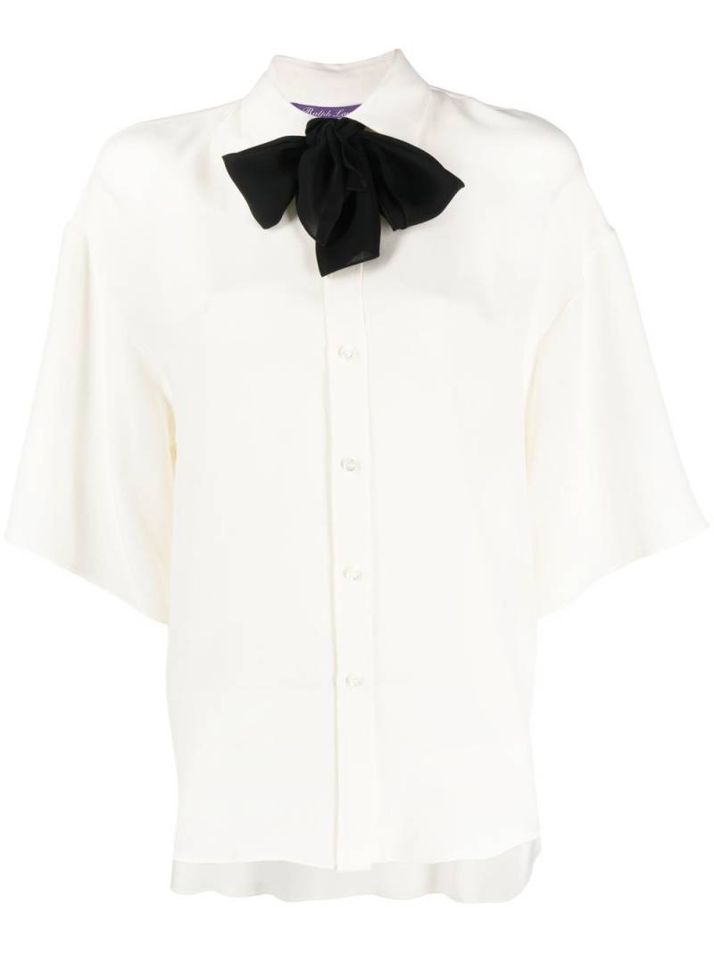 Ralph Lauren Collection Soloman bow-tie blouse - Neutrals von Ralph Lauren Collection