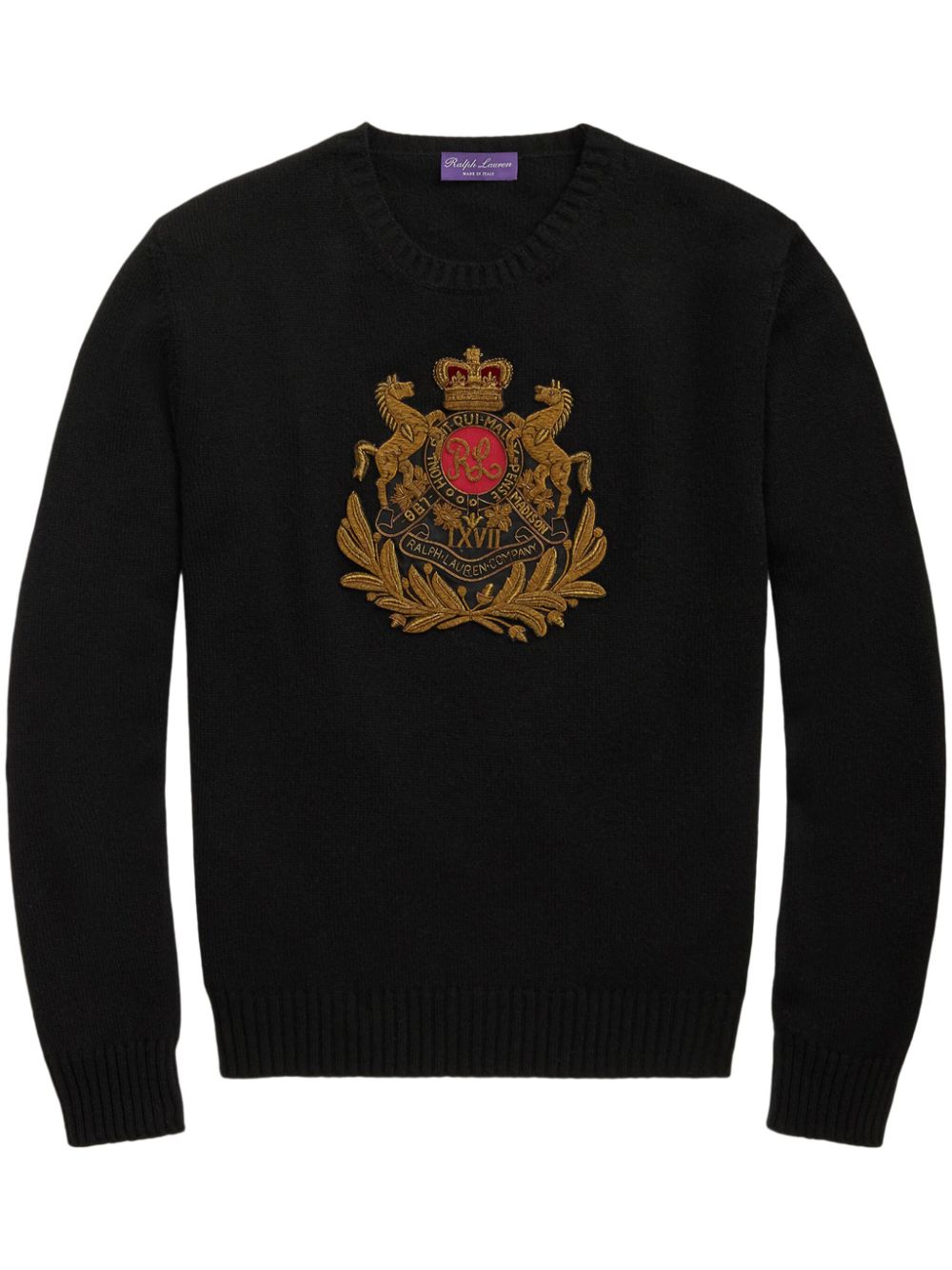 Ralph Lauren Purple Label embroidered cashmere pullover - Black von Ralph Lauren Purple Label