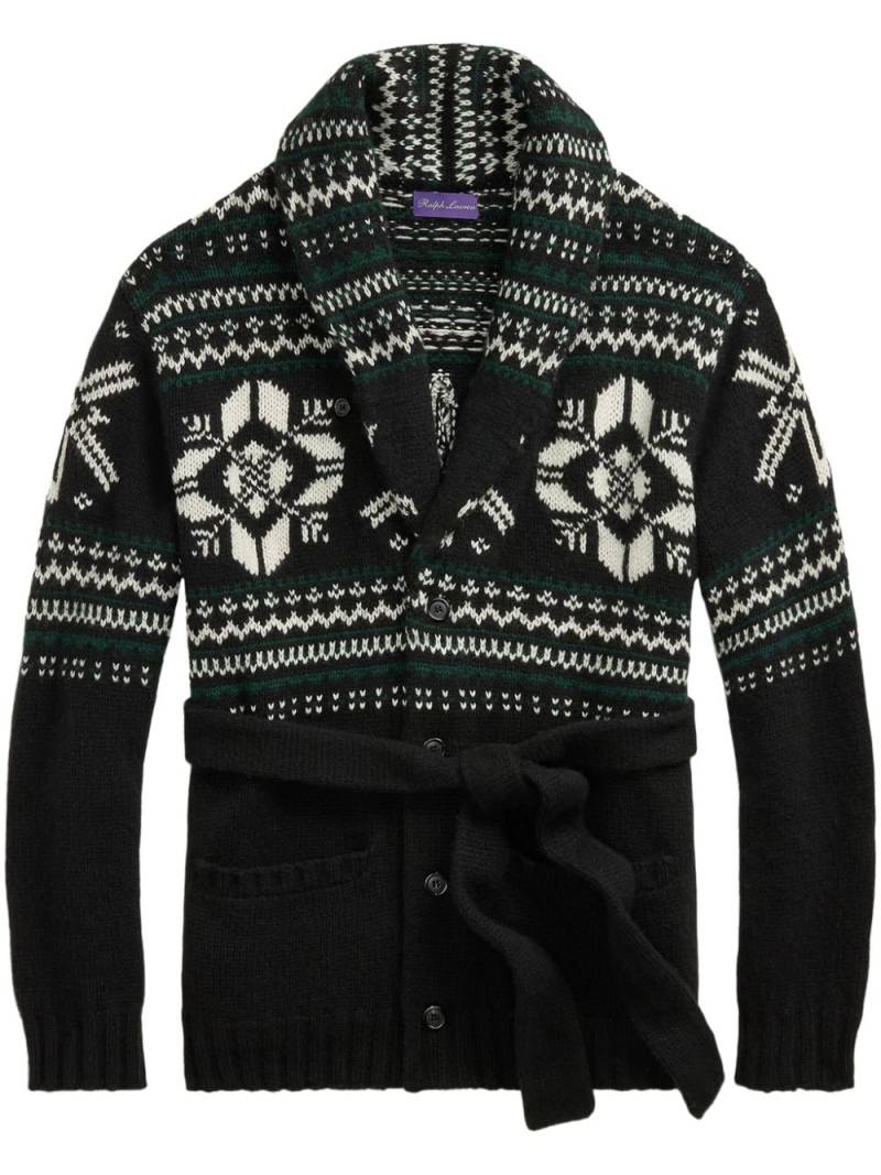 Ralph Lauren Purple Label intarsia-knit cardigan - Black von Ralph Lauren Purple Label