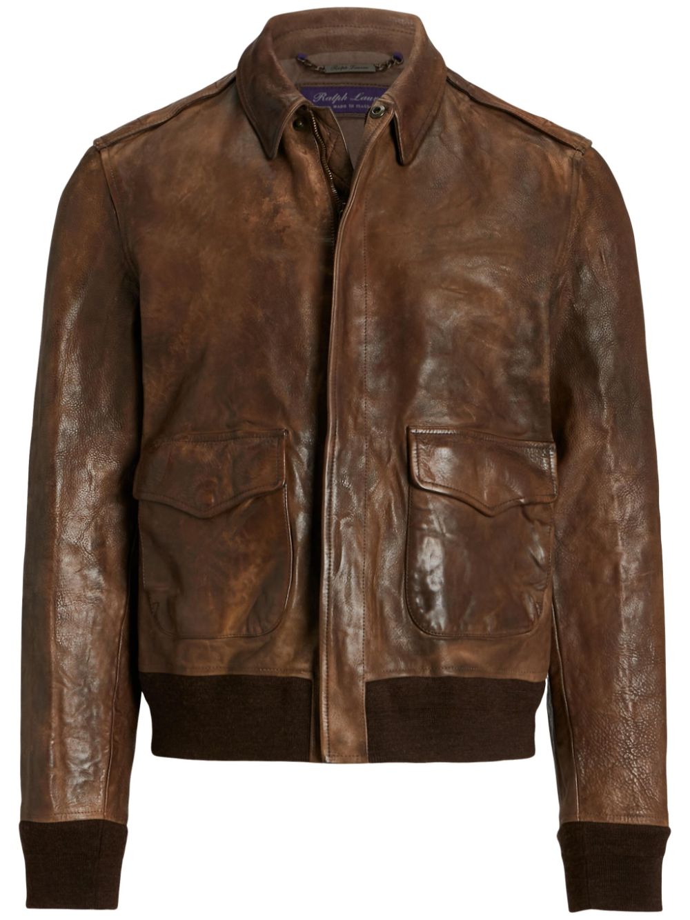 Ralph Lauren Purple Label leather bomber jacket - Brown von Ralph Lauren Purple Label