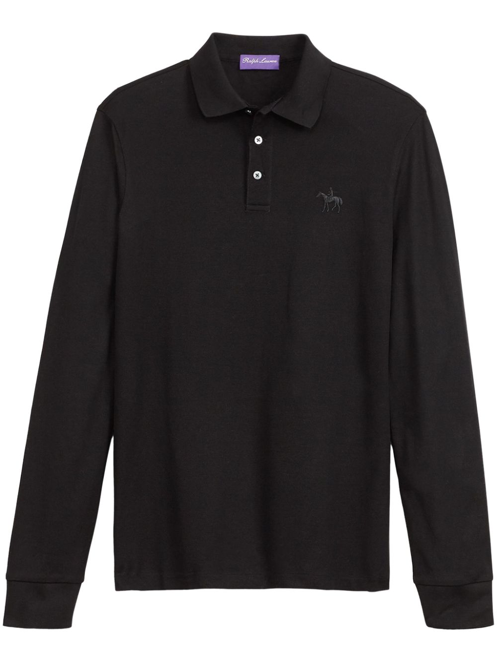 Ralph Lauren Purple Label logo-embroidered cotton polo shirt - Black von Ralph Lauren Purple Label