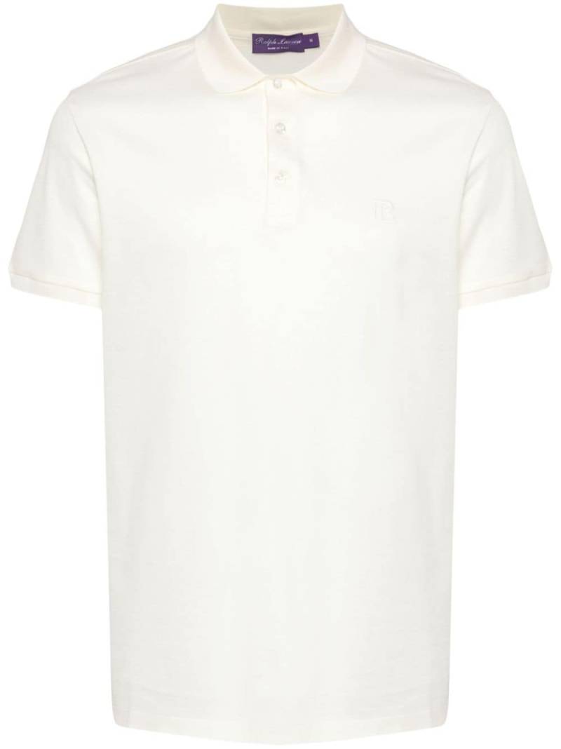 Ralph Lauren Purple Label logo-embroidered piqué polo shirt - Neutrals von Ralph Lauren Purple Label