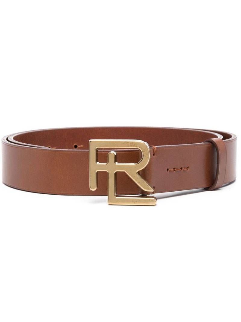 Ralph Lauren Purple Label logo-plaque leather belt - Brown von Ralph Lauren Purple Label