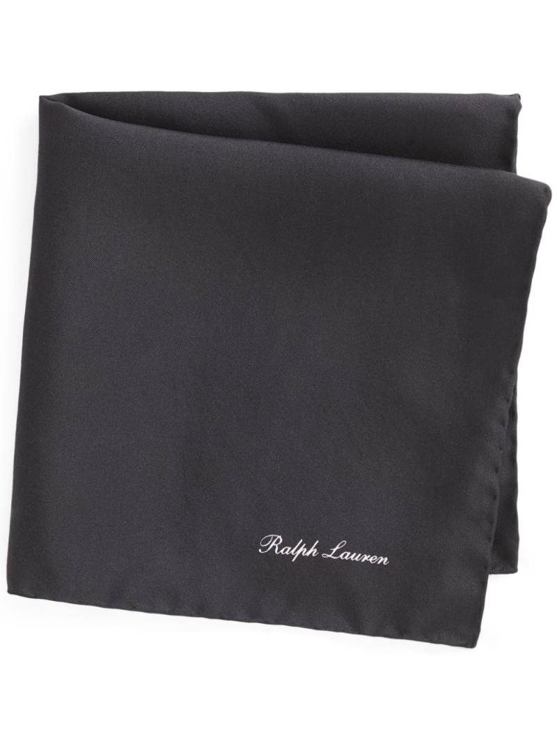 Ralph Lauren Purple Label logo-print pocket square - Black von Ralph Lauren Purple Label