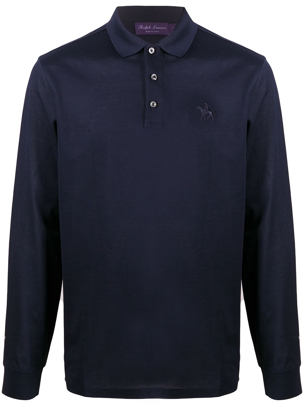 Ralph Lauren Purple Label long-sleeved logo polo shirt - Blue von Ralph Lauren Purple Label