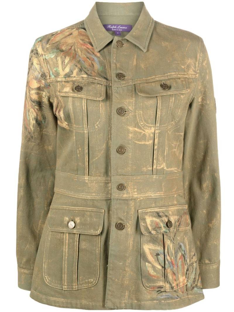 Ralph Lauren Collection metallic paint-splatter military jacket - Green von Ralph Lauren Collection