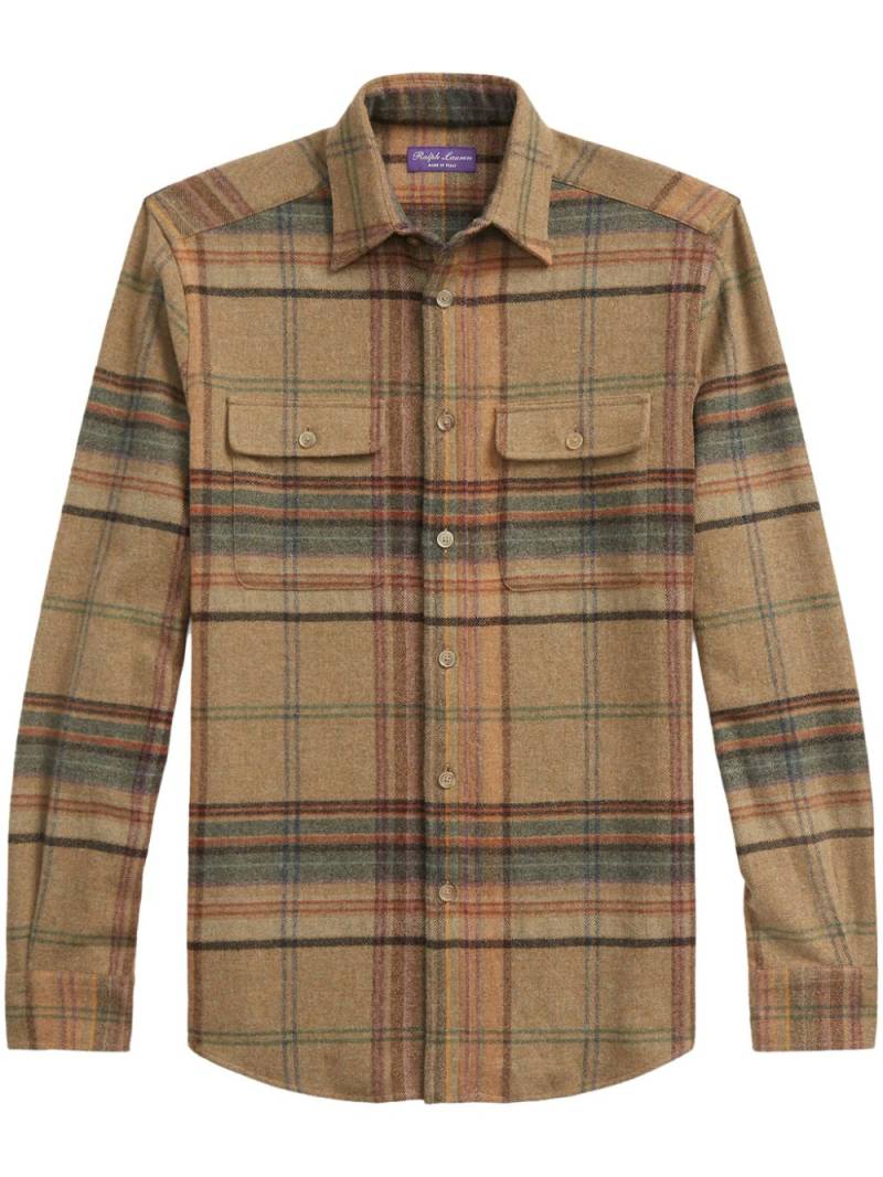 Ralph Lauren Purple Label plaid-check wool shirt - Brown von Ralph Lauren Purple Label