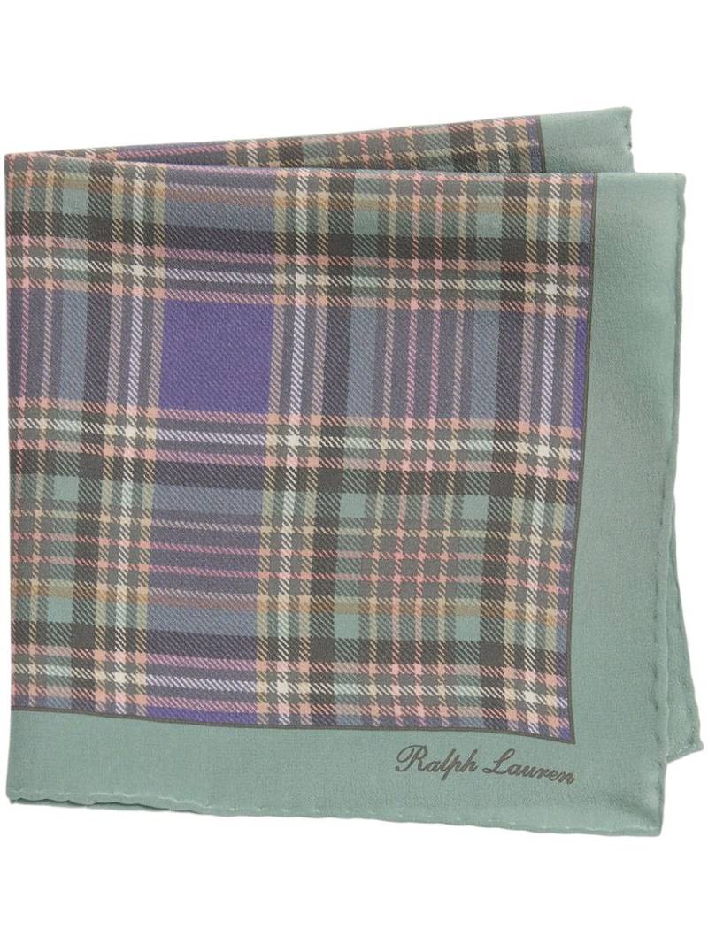 Ralph Lauren Purple Label plaid-print silk pocket square - Green von Ralph Lauren Purple Label