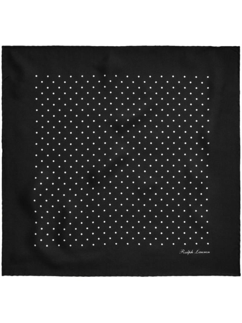 Ralph Lauren Purple Label polka dot-print silk scarf - Black von Ralph Lauren Purple Label