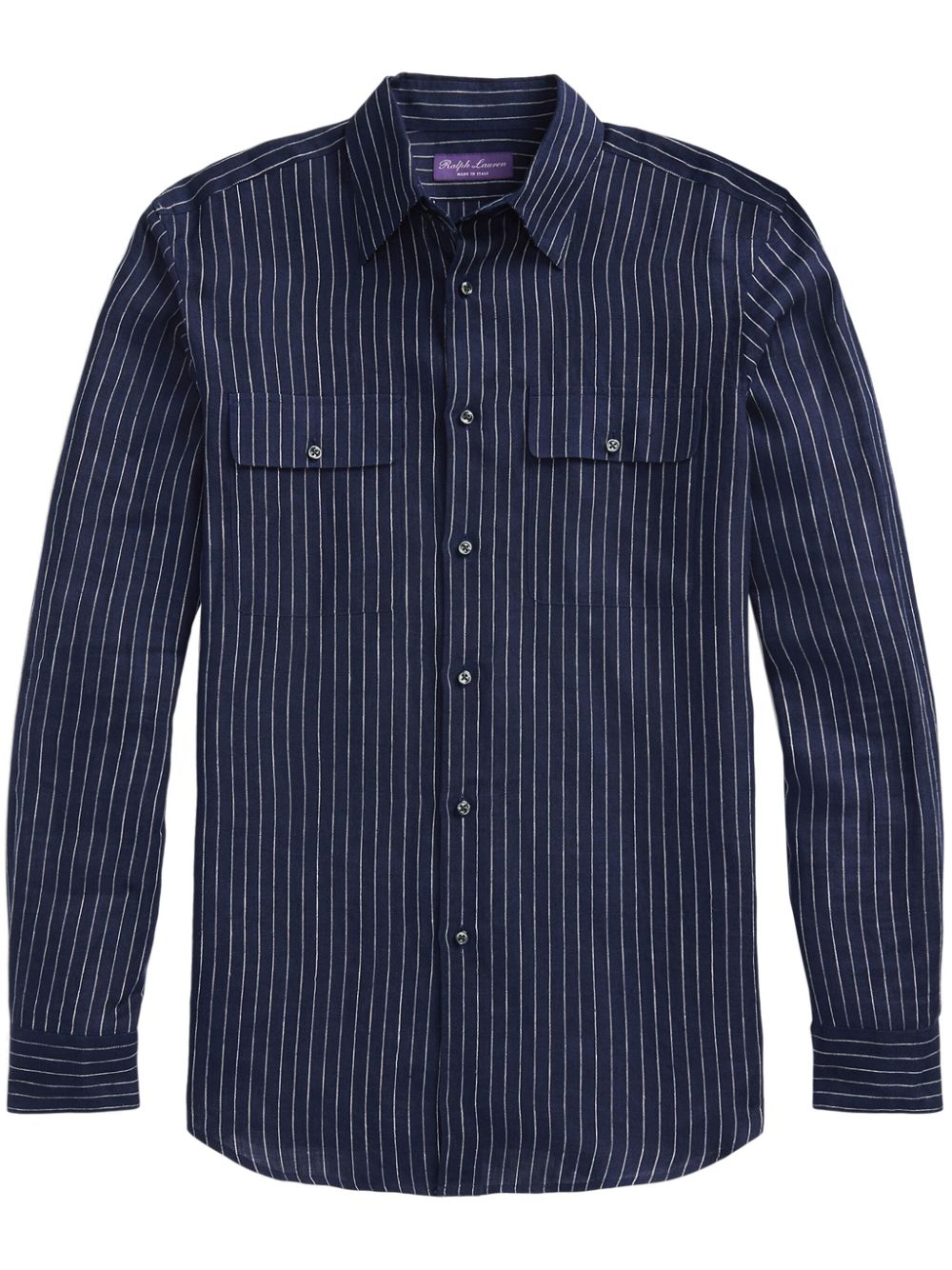 Ralph Lauren Purple Label striped linen shirt - Blue von Ralph Lauren Purple Label