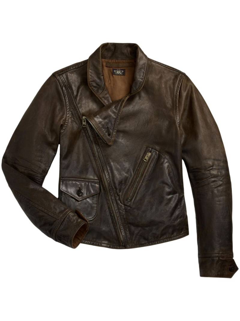 Ralph Lauren RRL DAVIES JKT-LINED-MOTO JACKET - Brown von Ralph Lauren RRL