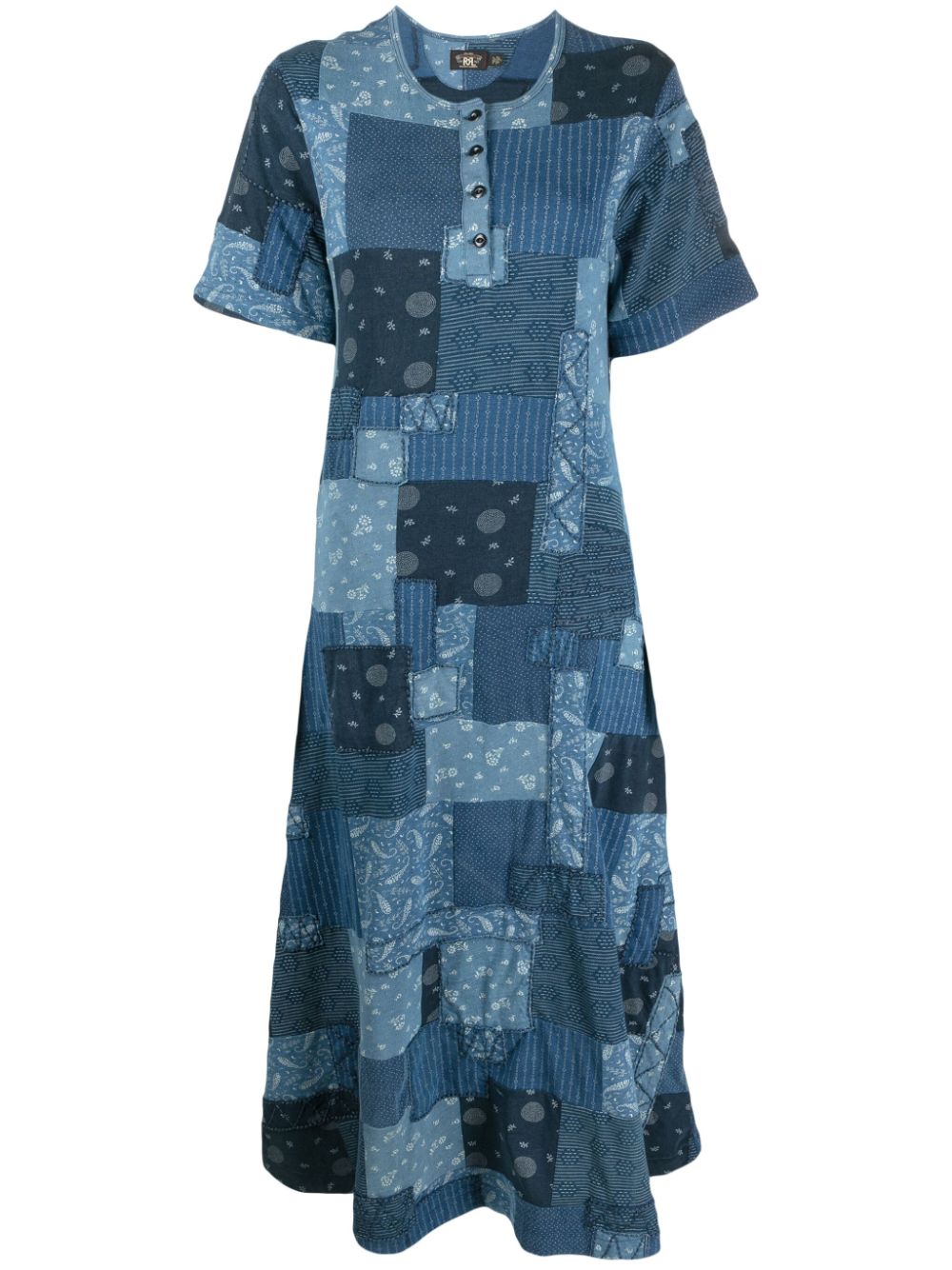 Ralph Lauren RRL Hattie patchwork midi dress - Blue von Ralph Lauren RRL