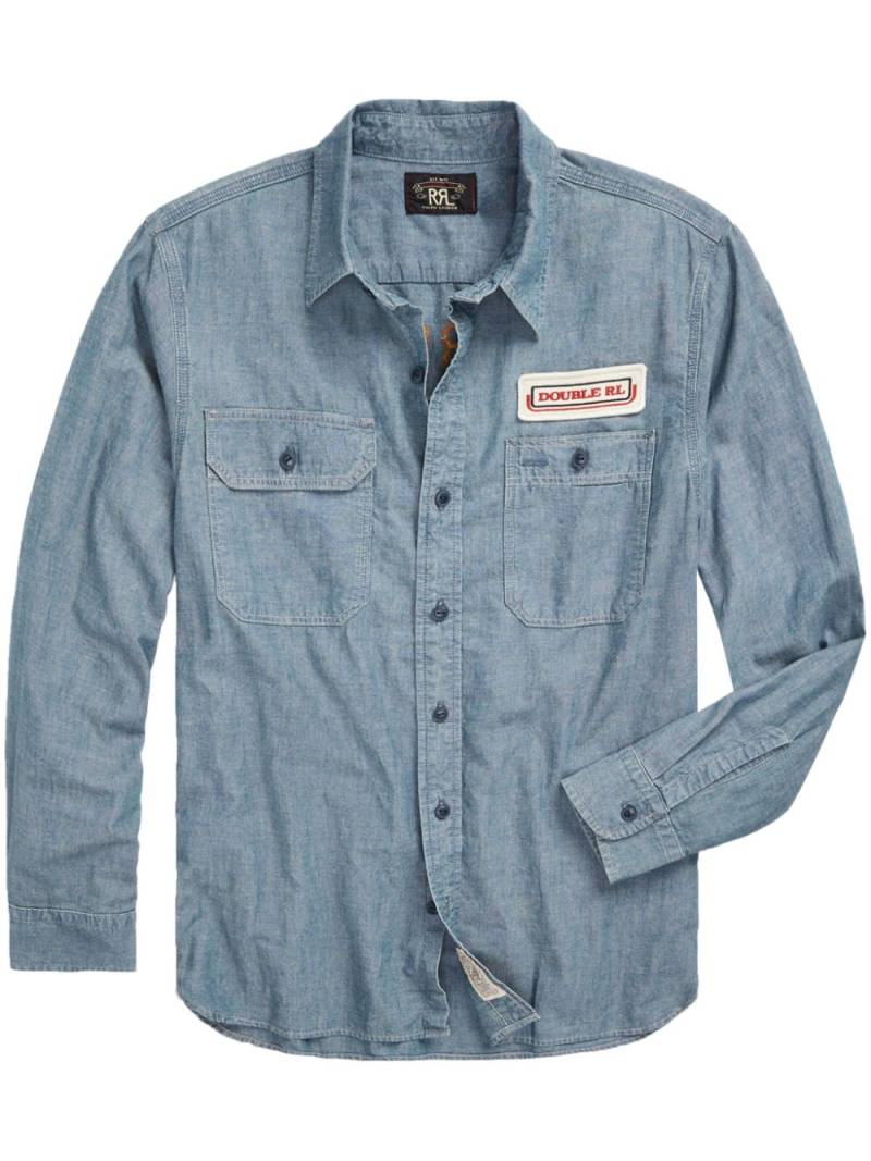 Ralph Lauren RRL appliqué chambray shirt - Blue von Ralph Lauren RRL