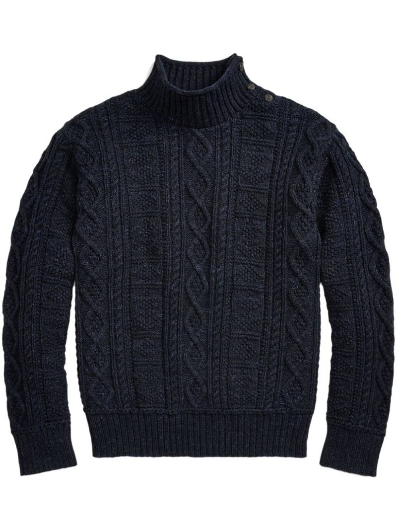 Ralph Lauren RRL cable-knit mock-neck jumper - Blue von Ralph Lauren RRL