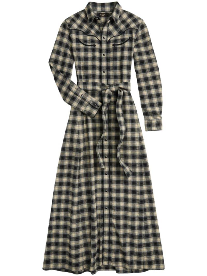 Ralph Lauren RRL check-pattern belted dress - Black von Ralph Lauren RRL