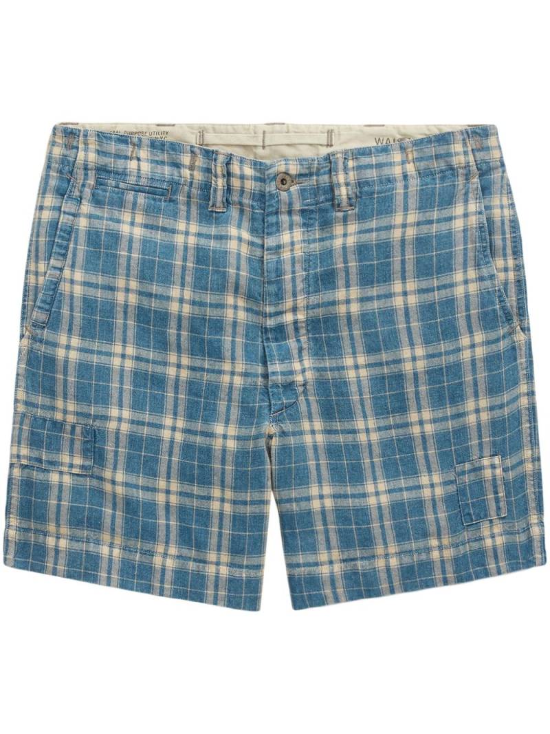 Ralph Lauren RRL check-print linen shorts - Blue von Ralph Lauren RRL