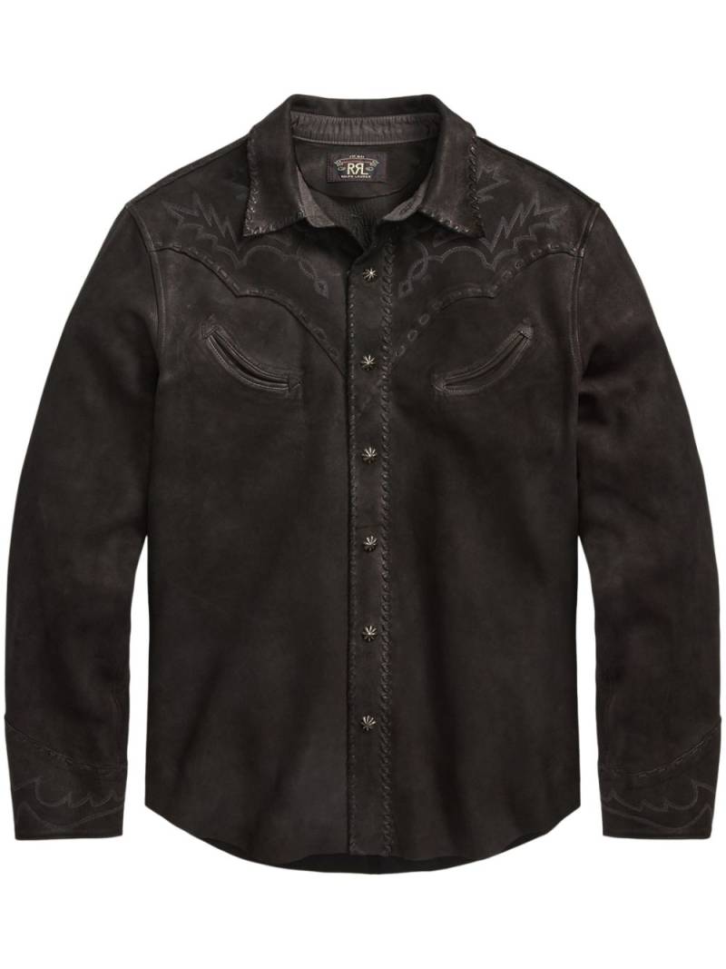 Ralph Lauren RRL long sleeve leather shirt - Black von Ralph Lauren RRL