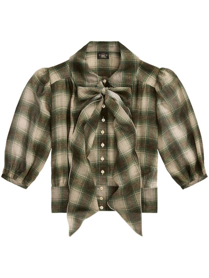 Ralph Lauren RRL plaid check-pattern silk blouse - Green von Ralph Lauren RRL