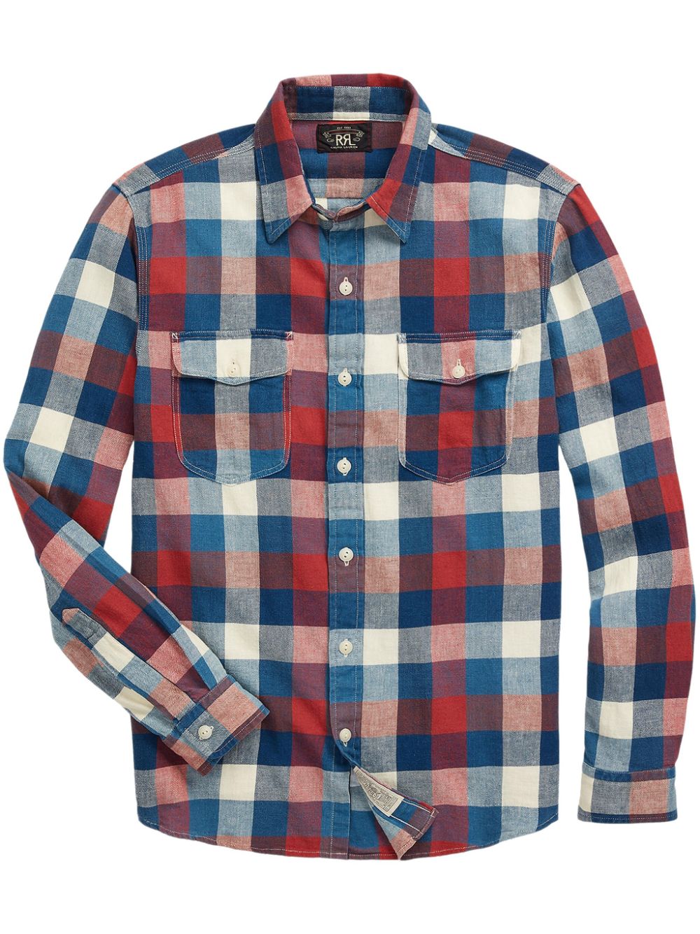 Ralph Lauren RRL plaid cotton-linen shirt - Blue von Ralph Lauren RRL