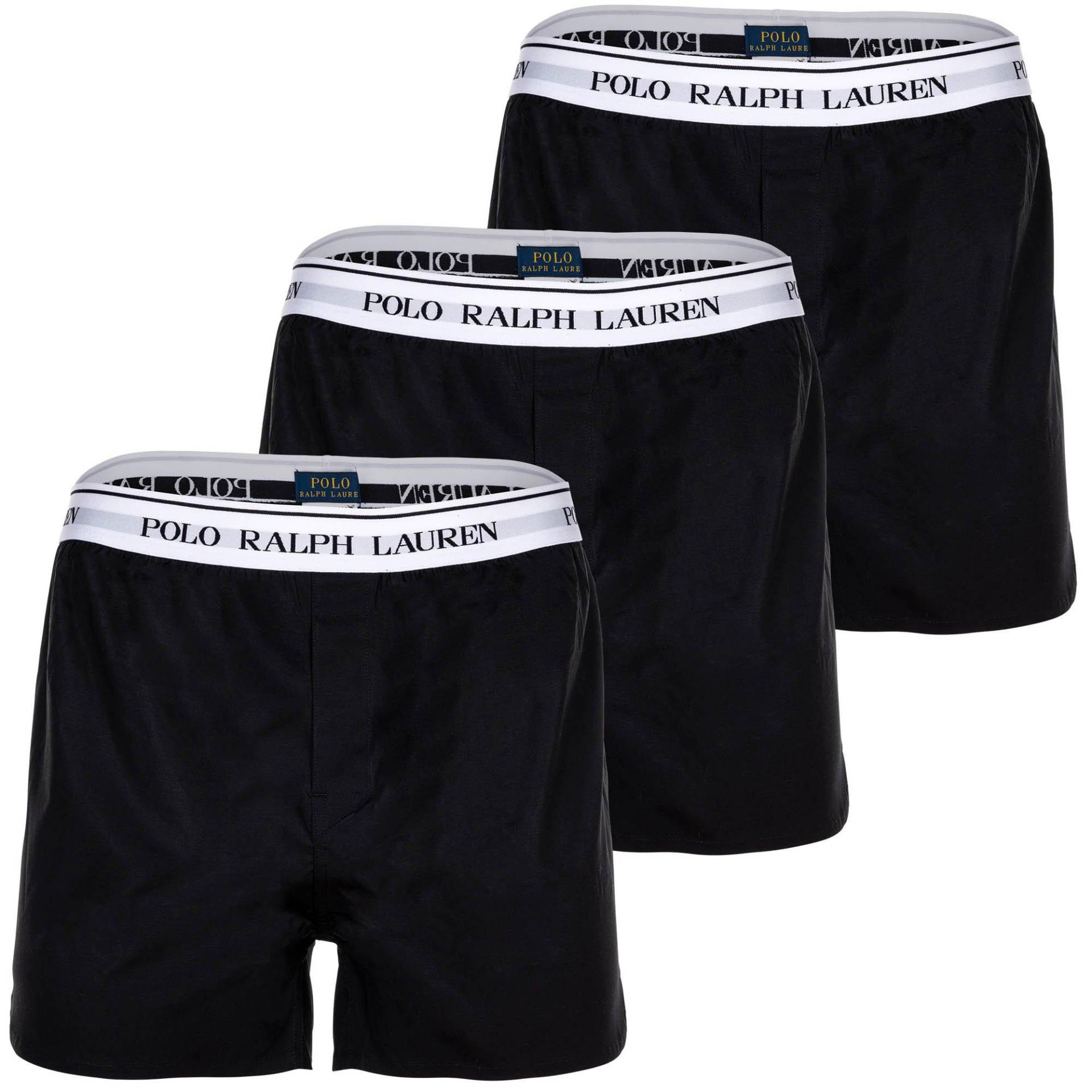 Web-boxershorts -elastic Bxer-3 Pack Boxer Herren Schwarz L von Ralph Lauren