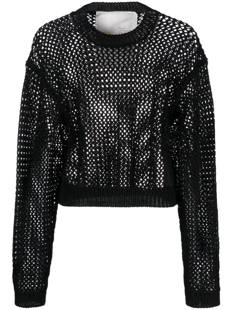 Ramael cotton open-knit jumper - Black von Ramael