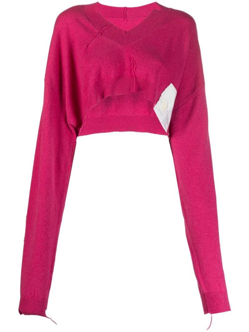 Ramael cropped knitted jumper - Pink von Ramael