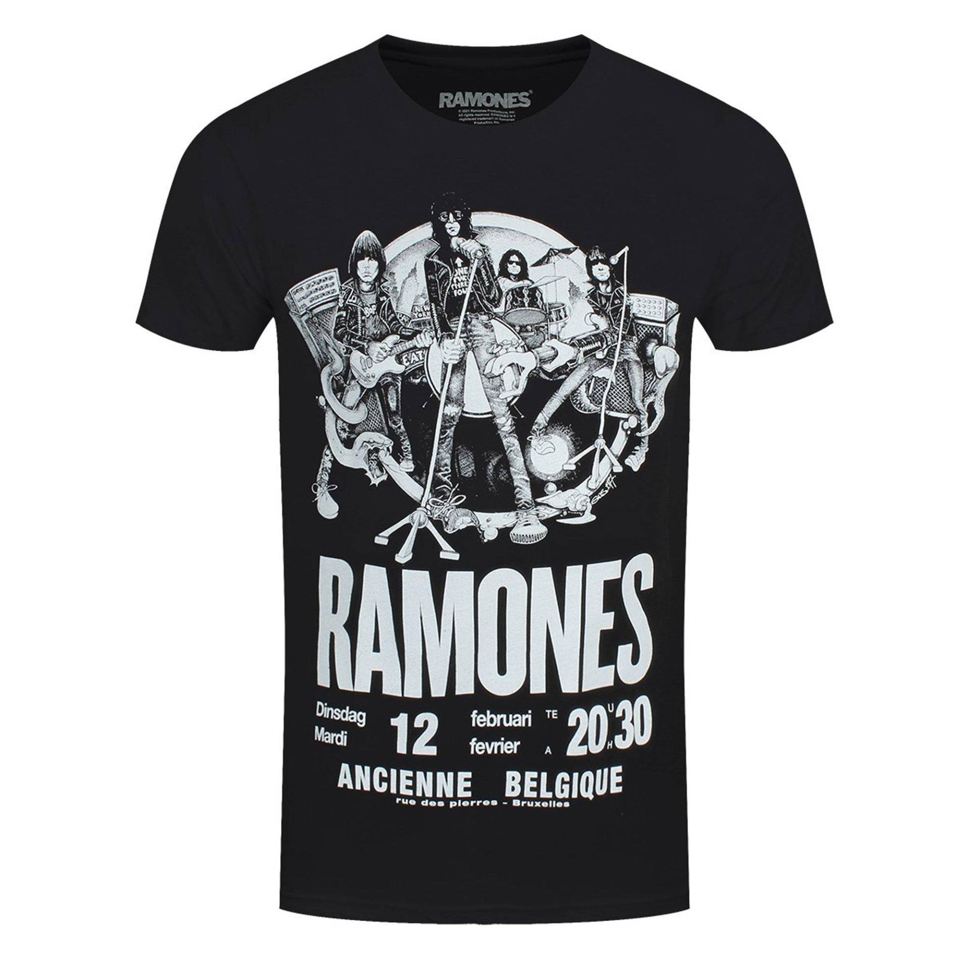 Belgique Tshirt Damen Schwarz S von Ramones