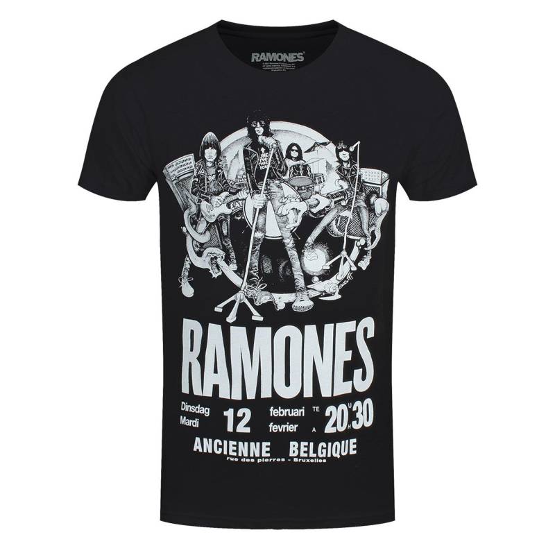 Ramones - Belgique TShirt, für Damen, Schwarz, Größe XXL von Ramones