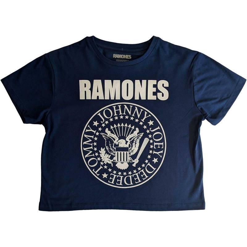 Ramones - Kurzes Top, für Damen, Blau Denim, Größe M von Ramones