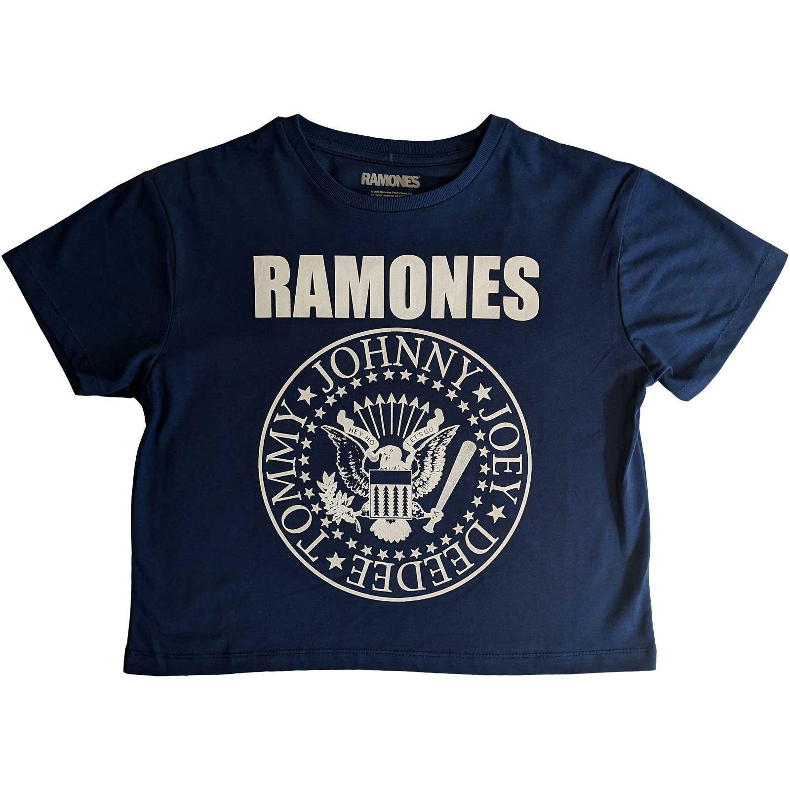 Kurzes Top Damen Blau Denim S von Ramones