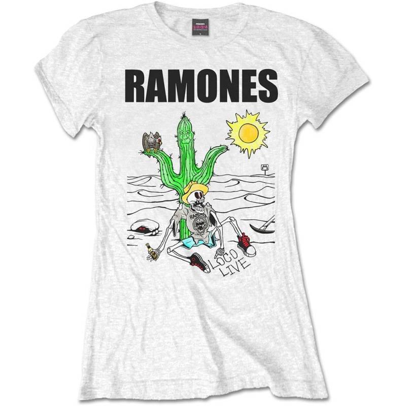 Loco Live Tshirt Damen Weiss L von Ramones